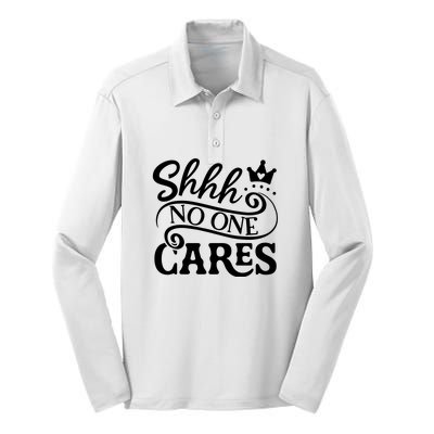 Shhh No One Cares Silk Touch Performance Long Sleeve Polo