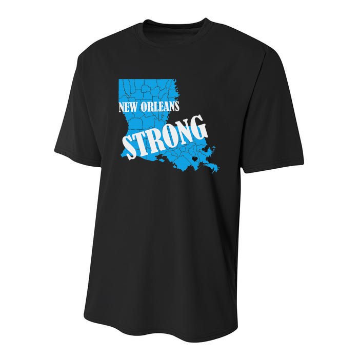 Support New Orleans Nola Strong 2025 Pray For Nola Youth Performance Sprint T-Shirt