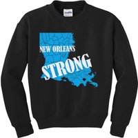 Support New Orleans Nola Strong 2025 Pray For Nola Kids Sweatshirt