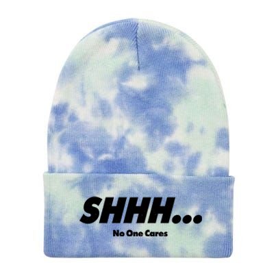 Shhh No One Cares Tie Dye 12in Knit Beanie