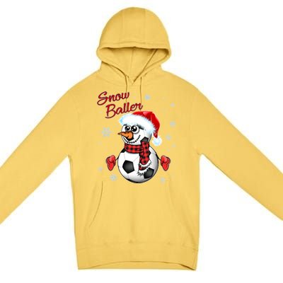 Snow Baller Soccer Chritsmas  Premium Pullover Hoodie