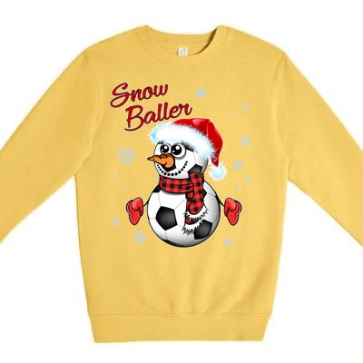 Snow Baller Soccer Chritsmas  Premium Crewneck Sweatshirt