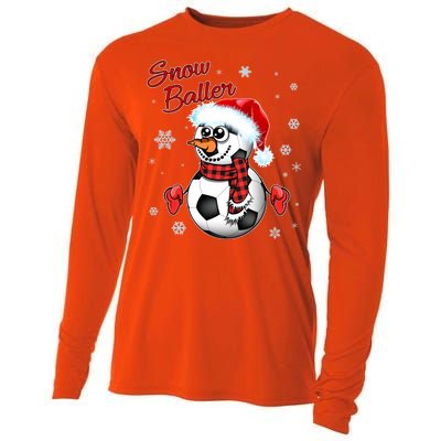 Snow Baller Soccer Chritsmas  Cooling Performance Long Sleeve Crew