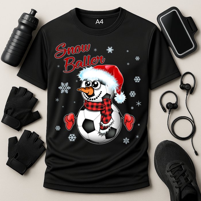 Snow Baller Soccer Chritsmas  Cooling Performance Crew T-Shirt