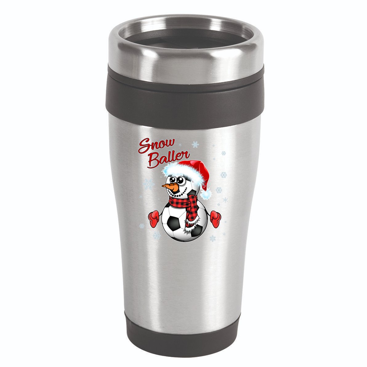 Snow Baller Soccer Chritsmas  16oz Travel Tumbler