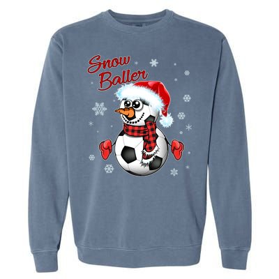 Snow Baller Soccer Chritsmas  Garment-Dyed Sweatshirt