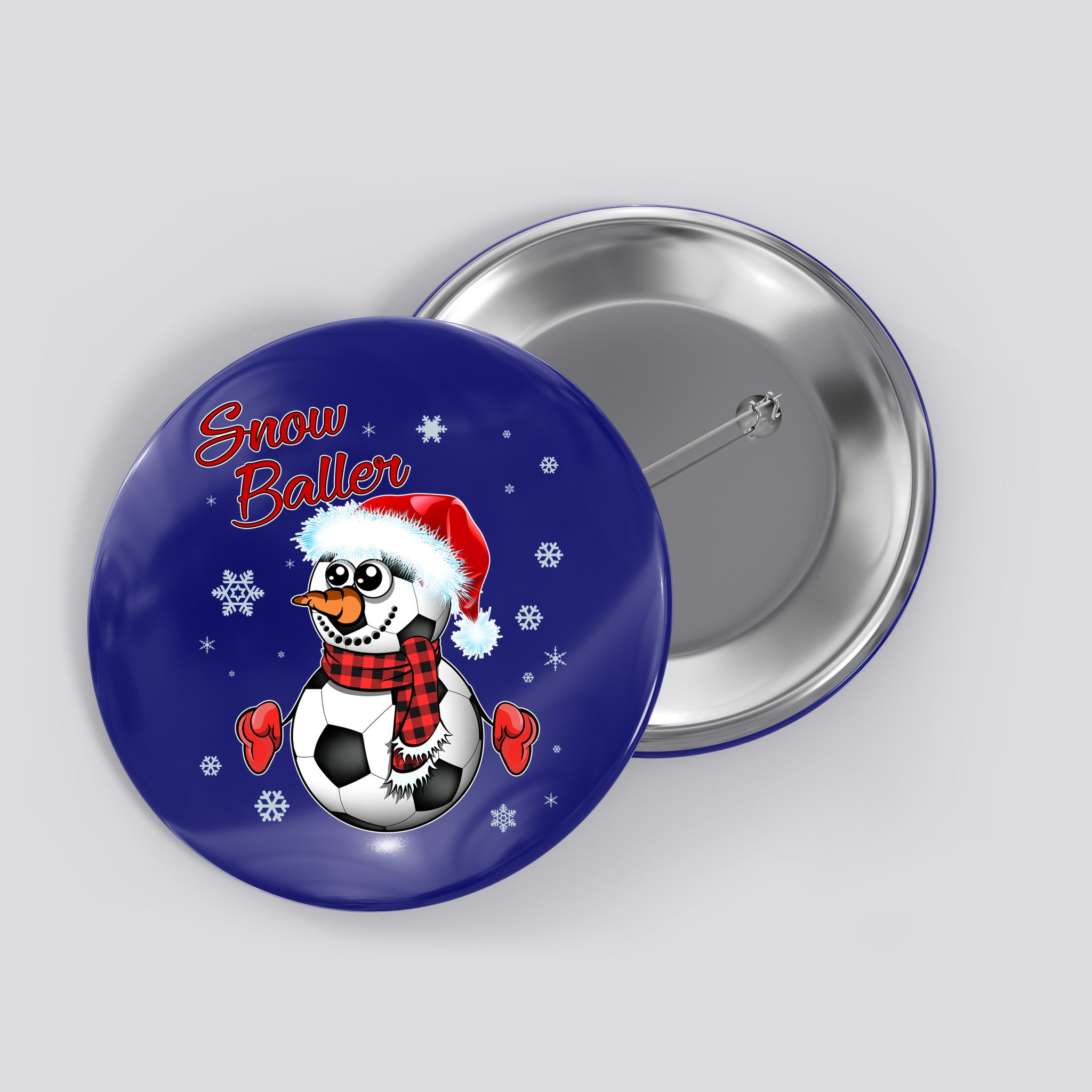 Snow Baller Soccer Chritsmas  Button