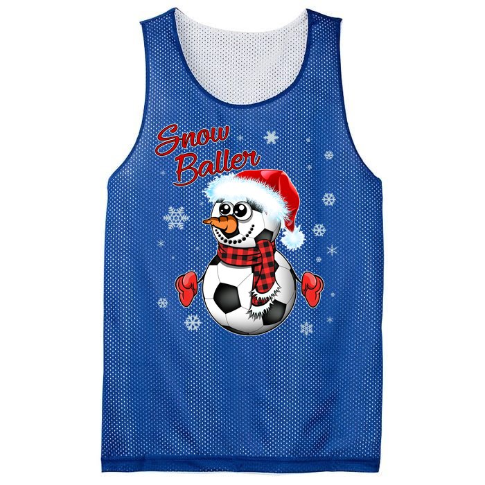 Snow Baller Soccer Chritsmas  Mesh Reversible Basketball Jersey Tank