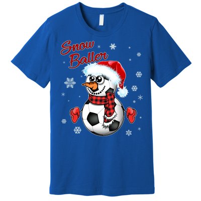 Snow Baller Soccer Chritsmas  Premium T-Shirt