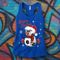 Snow Baller Soccer Chritsmas  Womens Tank Top