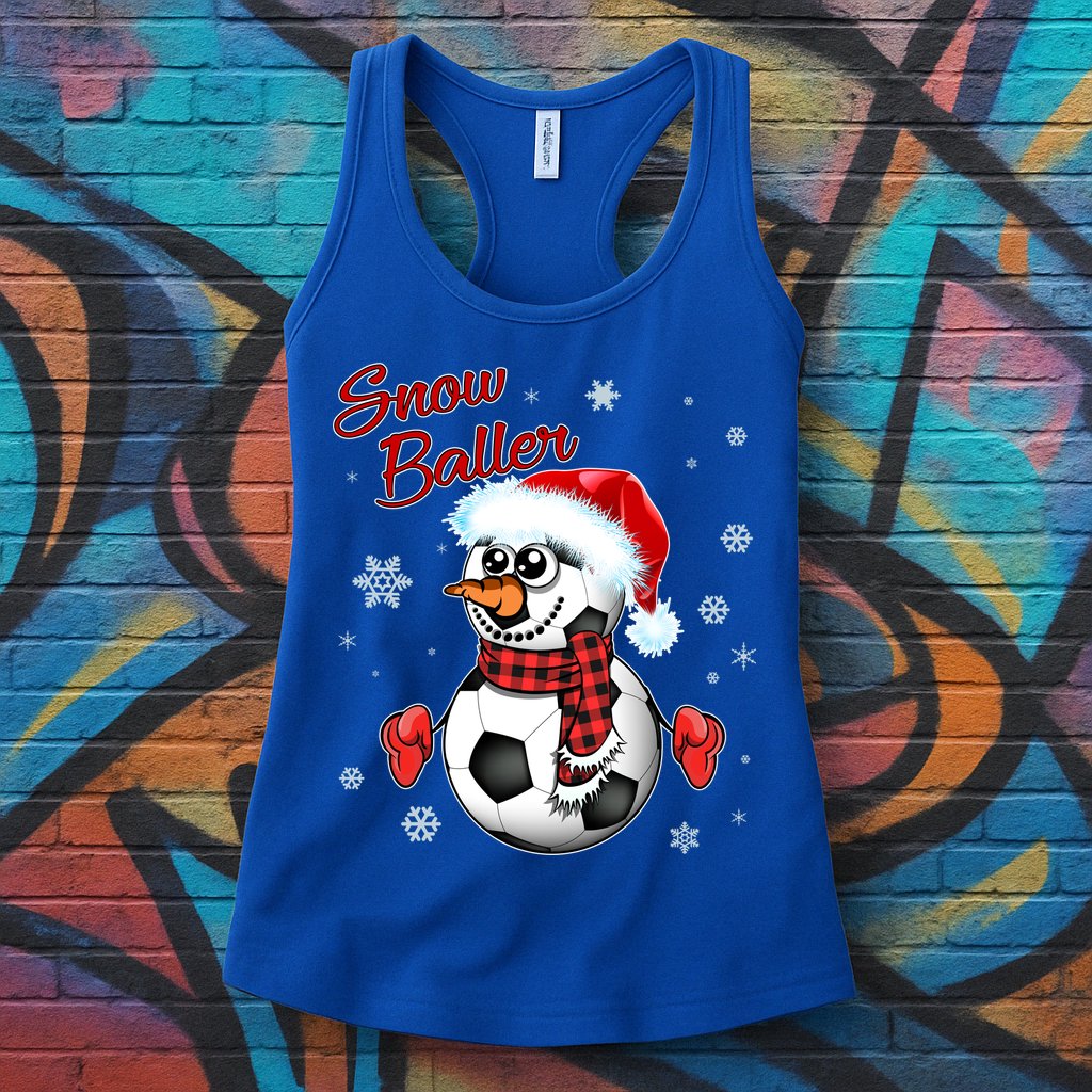 Snow Baller Soccer Chritsmas  Womens Tank Top
