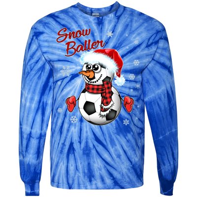 Snow Baller Soccer Chritsmas  Tie-Dye Long Sleeve Shirt