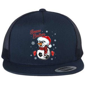 Snow Baller Soccer Chritsmas  Flat Bill Trucker Hat