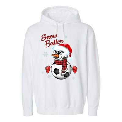 Snow Baller Soccer Chritsmas  Garment-Dyed Fleece Hoodie