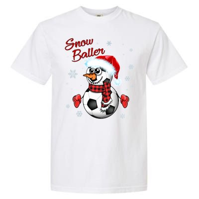 Snow Baller Soccer Chritsmas  Garment-Dyed Heavyweight T-Shirt