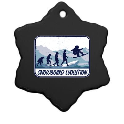 Snowboard Evolution Ceramic Star Ornament