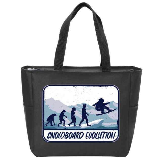 Snowboard Evolution Zip Tote Bag