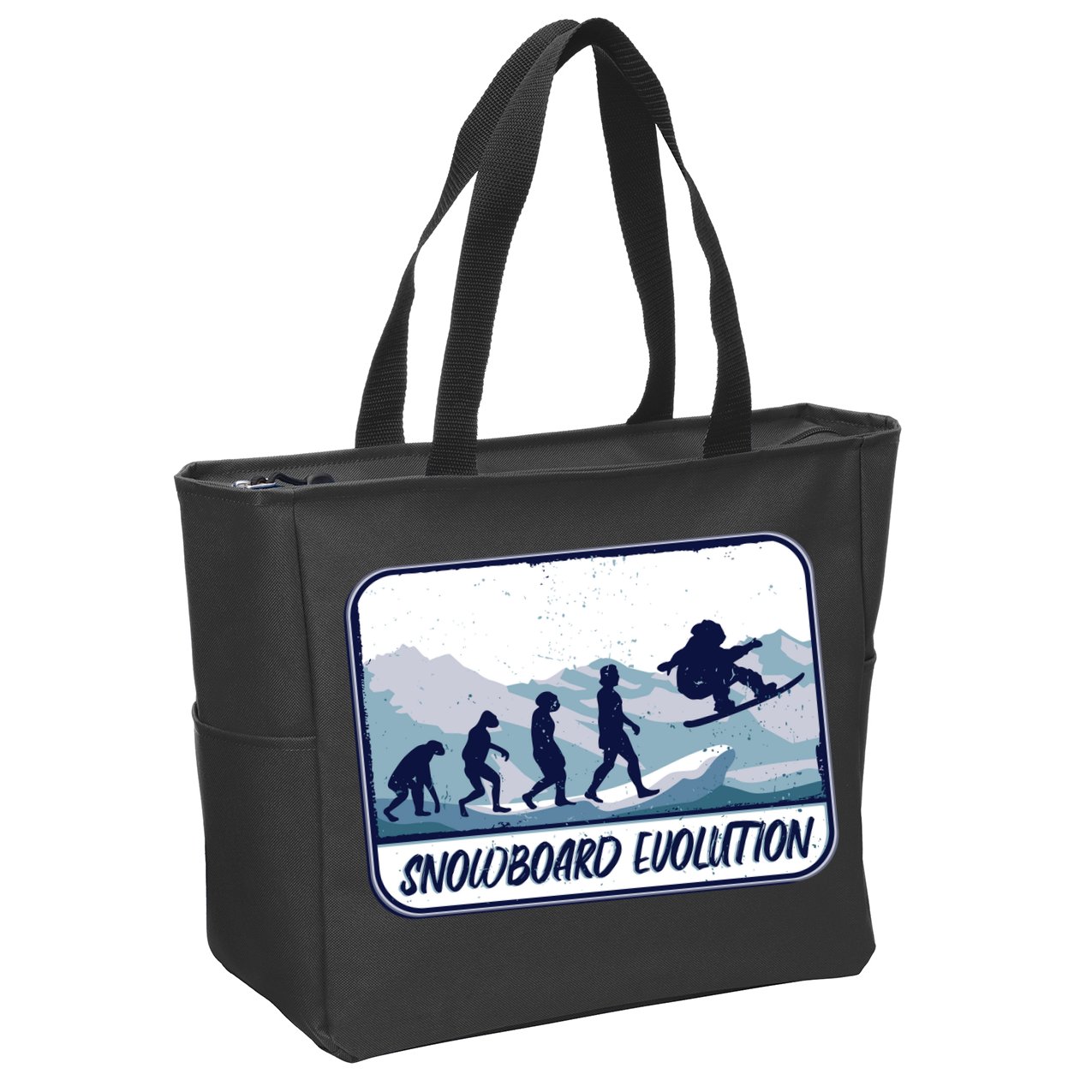 Snowboard Evolution Zip Tote Bag