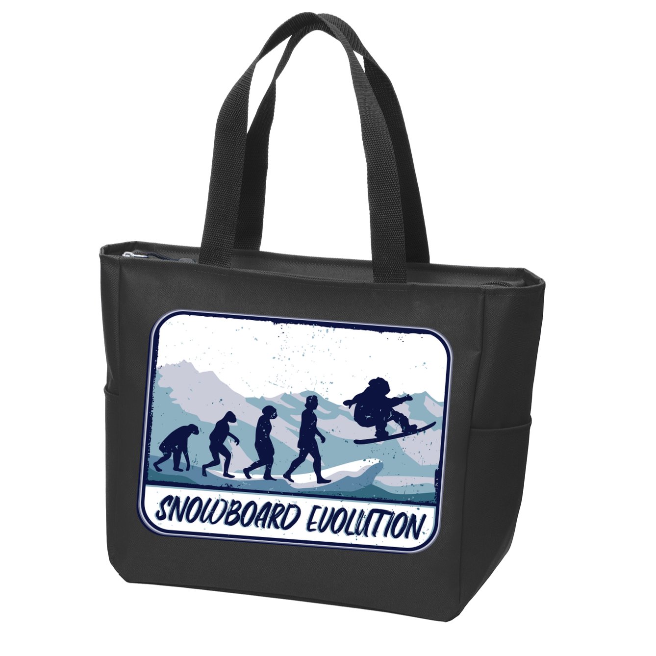 Snowboard Evolution Zip Tote Bag