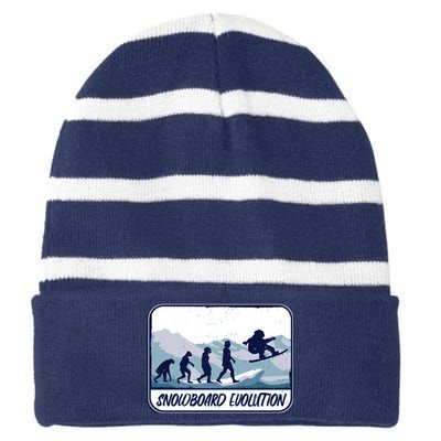 Snowboard Evolution Striped Beanie with Solid Band