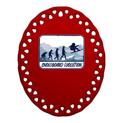 Snowboard Evolution Ceramic Oval Ornament