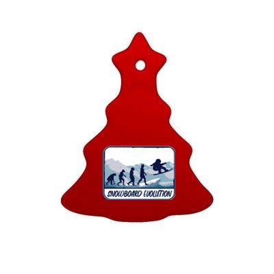 Snowboard Evolution Ceramic Tree Ornament