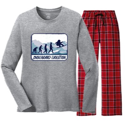 Snowboard Evolution Women's Long Sleeve Flannel Pajama Set 