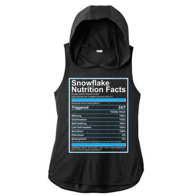 Snowflake Nutrition Facts Ladies PosiCharge Tri-Blend Wicking Draft Hoodie Tank