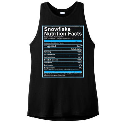 Snowflake Nutrition Facts Ladies PosiCharge Tri-Blend Wicking Tank