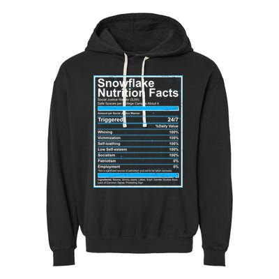 Snowflake Nutrition Facts Garment-Dyed Fleece Hoodie