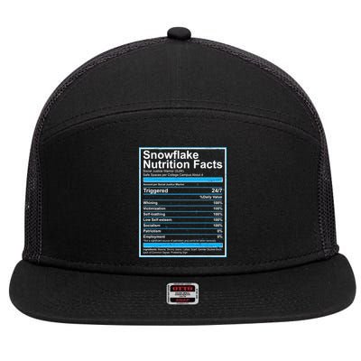 Snowflake Nutrition Facts 7 Panel Mesh Trucker Snapback Hat