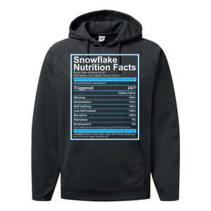 Snowflake Nutrition Facts Performance Fleece Hoodie