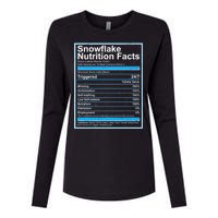 Snowflake Nutrition Facts Womens Cotton Relaxed Long Sleeve T-Shirt