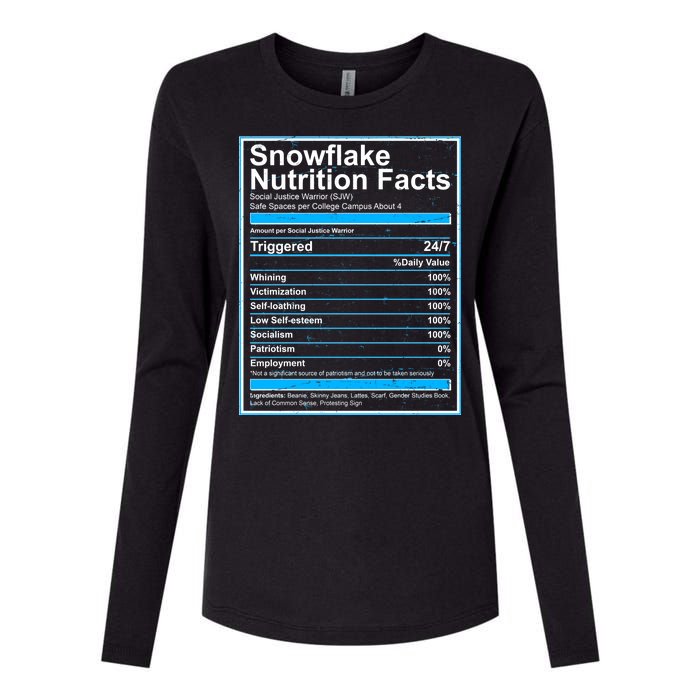 Snowflake Nutrition Facts Womens Cotton Relaxed Long Sleeve T-Shirt