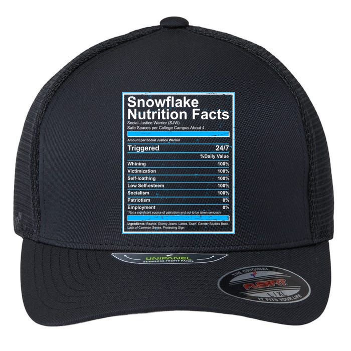 Snowflake Nutrition Facts Flexfit Unipanel Trucker Cap