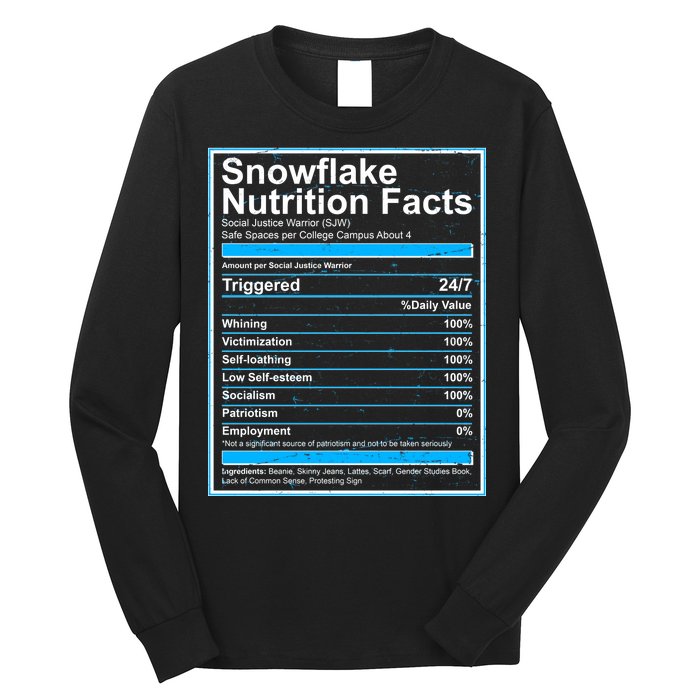 Snowflake Nutrition Facts Long Sleeve Shirt