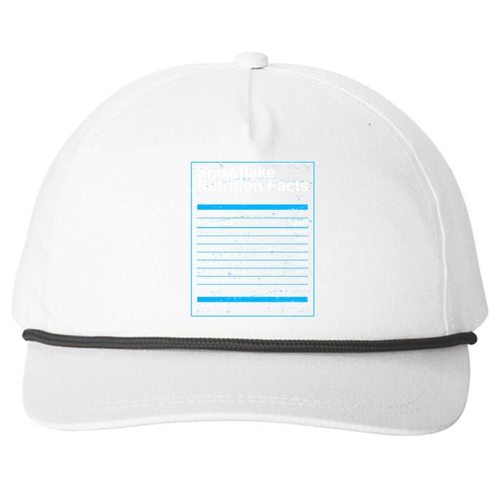 Snowflake Nutrition Facts Snapback Five-Panel Rope Hat