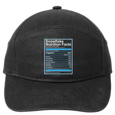 Snowflake Nutrition Facts 7-Panel Snapback Hat