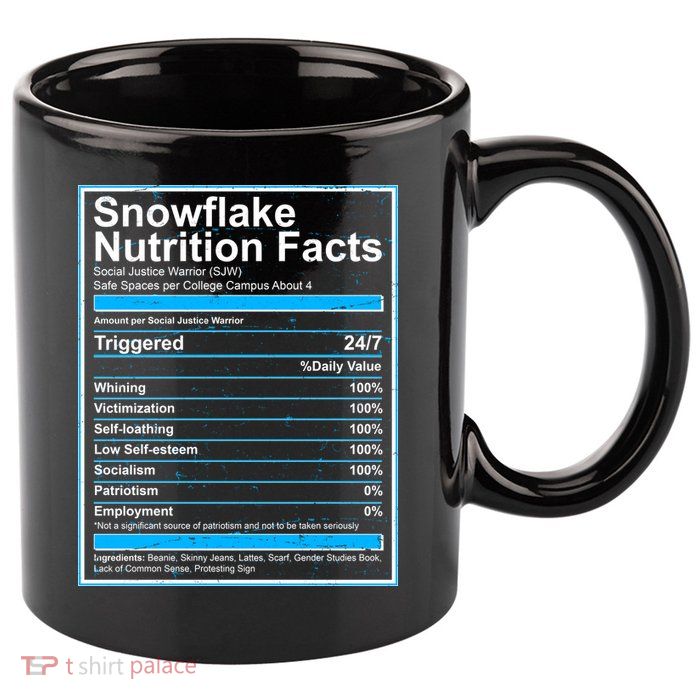 Snowflake Nutrition Facts 11oz C Handle Ceramic Mug