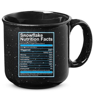 Snowflake Nutrition Facts 15oz Campfire Ceramic Mug