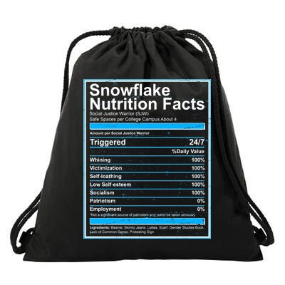 Snowflake Nutrition Facts Drawstring Bag