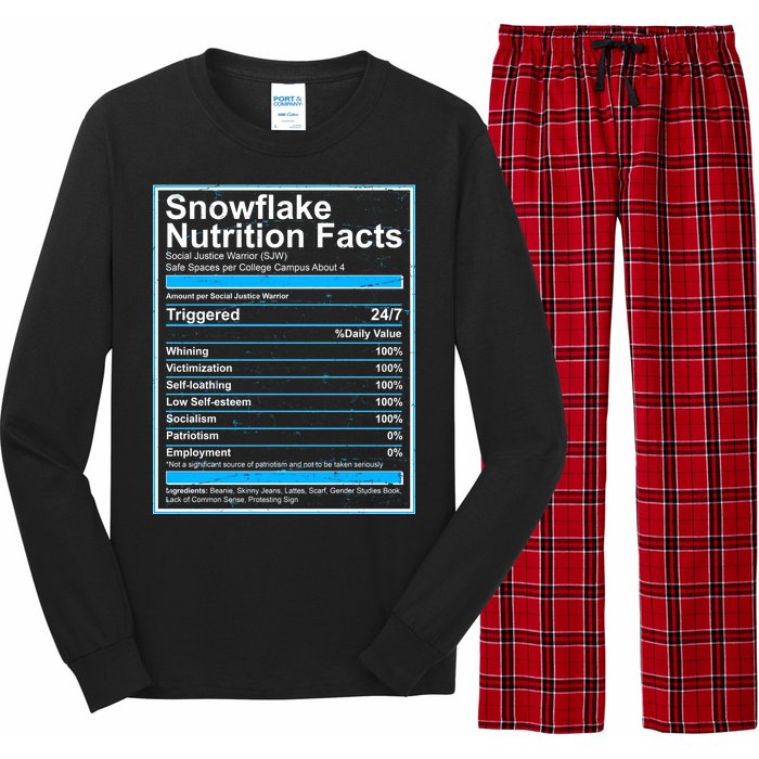 Snowflake Nutrition Facts Long Sleeve Pajama Set