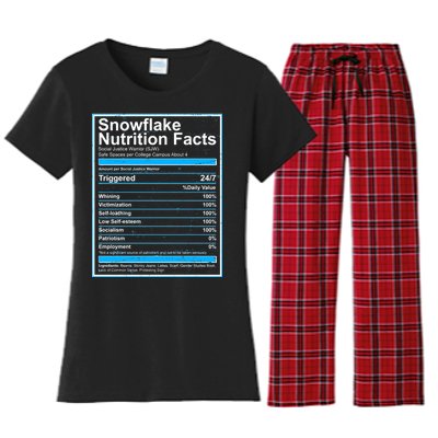 Snowflake Nutrition Facts Women's Flannel Pajama Set