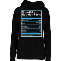 Snowflake Nutrition Facts Womens Funnel Neck Pullover Hood