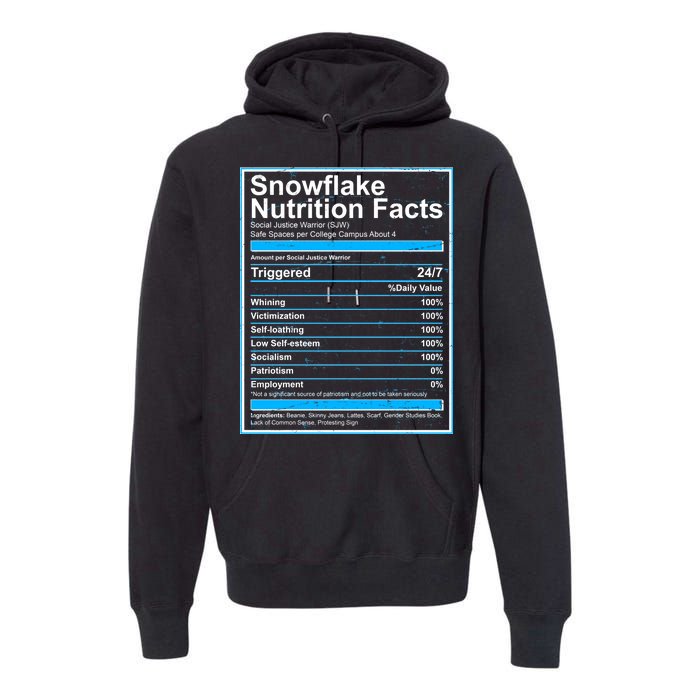 Snowflake Nutrition Facts Premium Hoodie