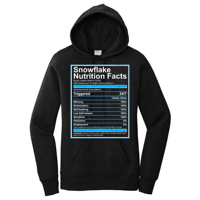 Snowflake Nutrition Facts Women's Pullover Hoodie