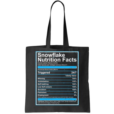 Snowflake Nutrition Facts Tote Bag