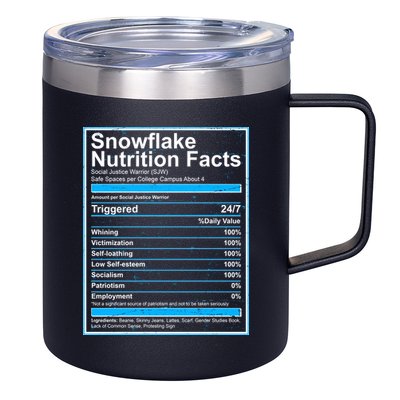 Snowflake Nutrition Facts 12oz Stainless Steel Coffee Mug