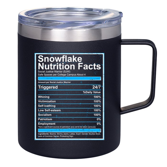 Snowflake Nutrition Facts 12oz Stainless Steel Coffee Mug