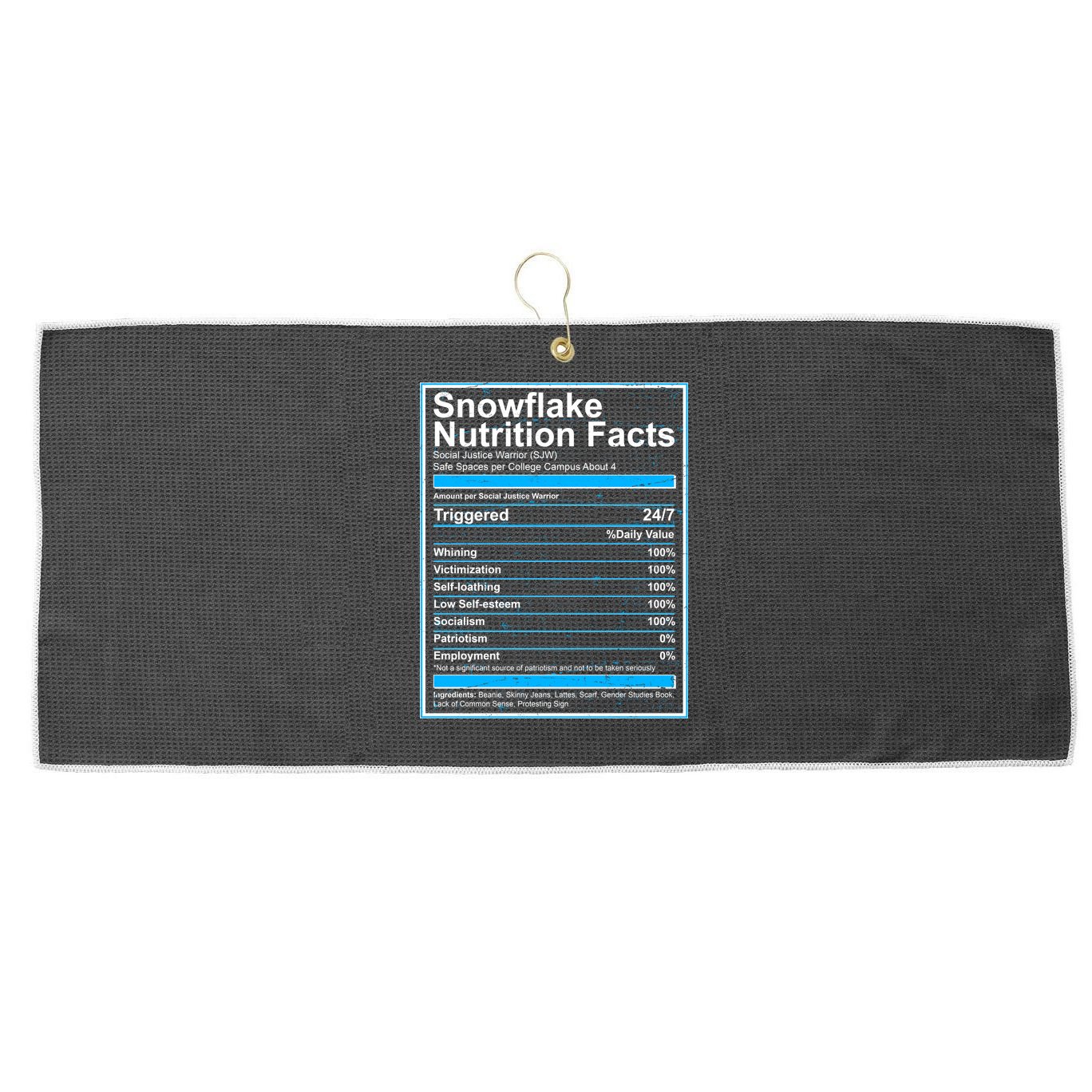 Snowflake Nutrition Facts Large Microfiber Waffle Golf Towel